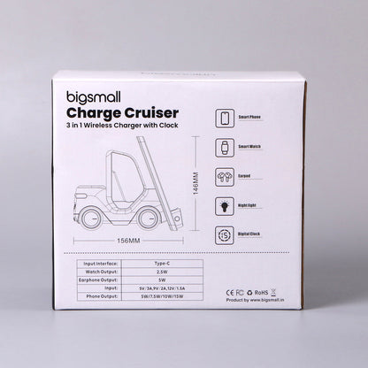 Charge Cruiser- 3 in 1 Wireless Charger with Clock