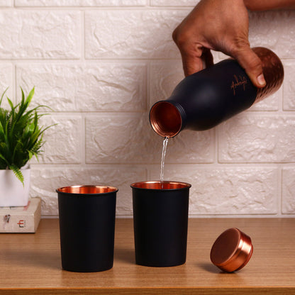 Elixir Copper Bottle With Glass- Set of 2