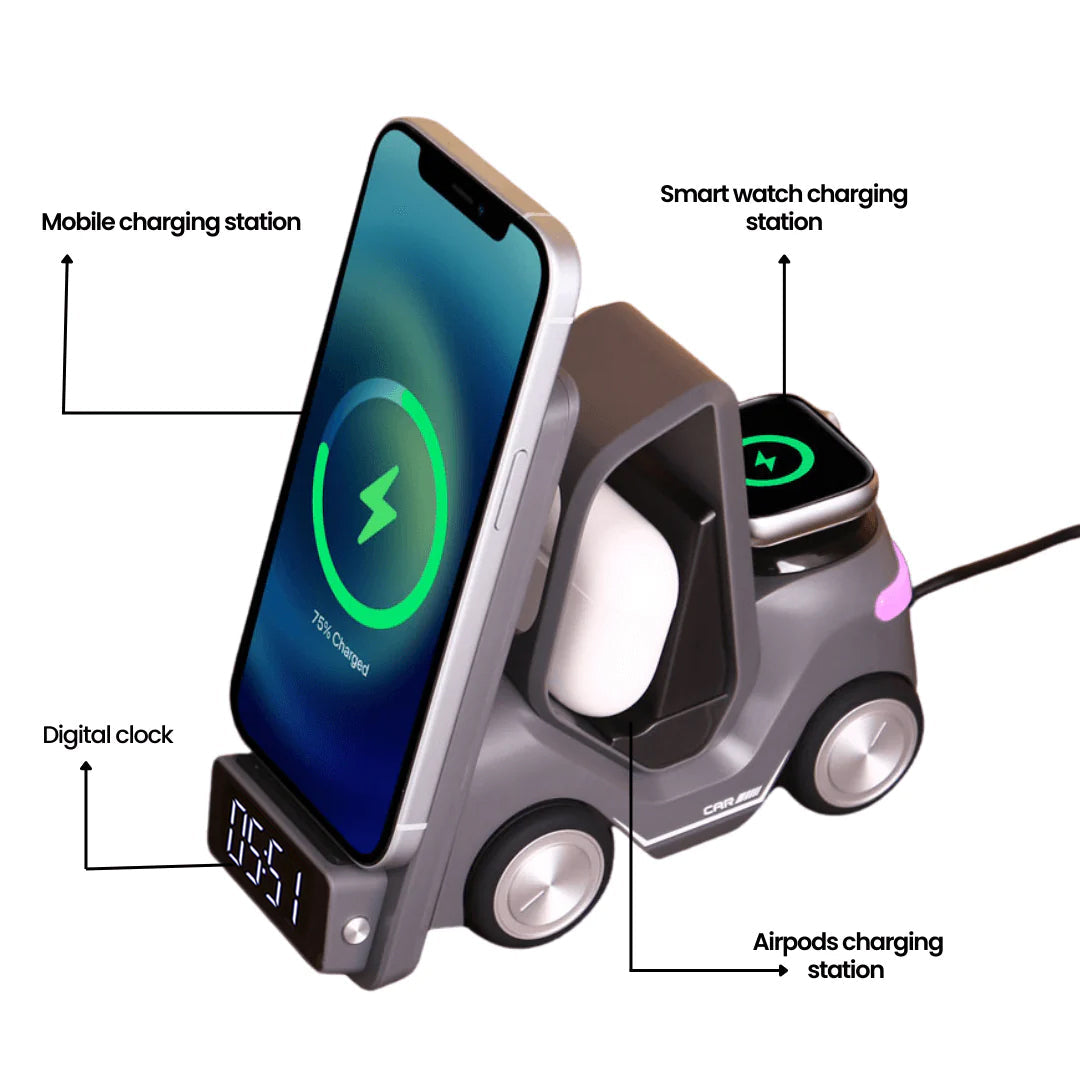 Charge Cruiser- 3 in 1 Wireless Charger with Clock